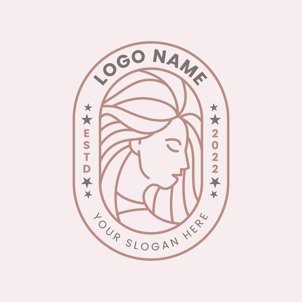 Beauty logo with outline style vector