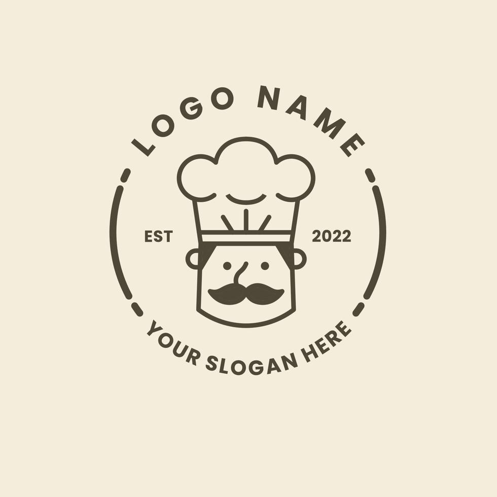 Restaurant logo with chef head vector