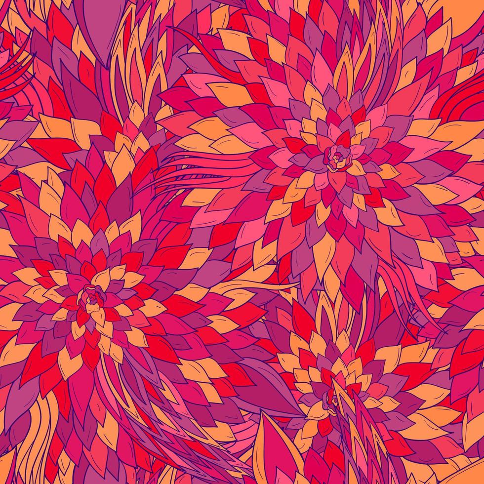 Seamless geometric pattern with flowers vector