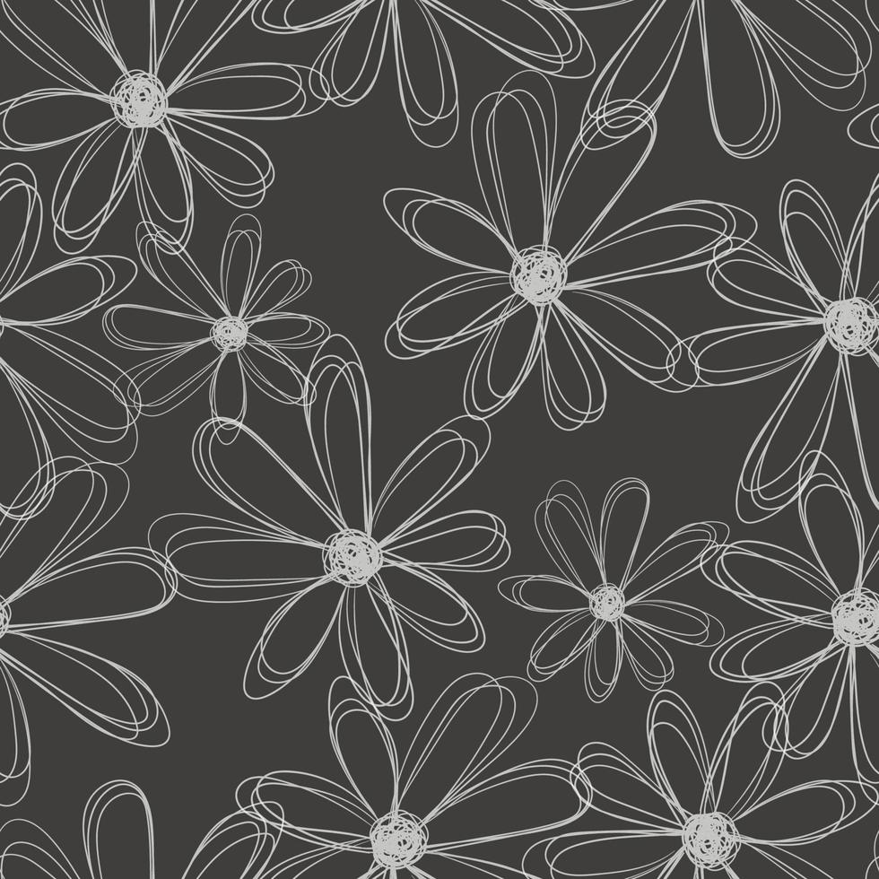 Seamless geometric pattern with flowers vector