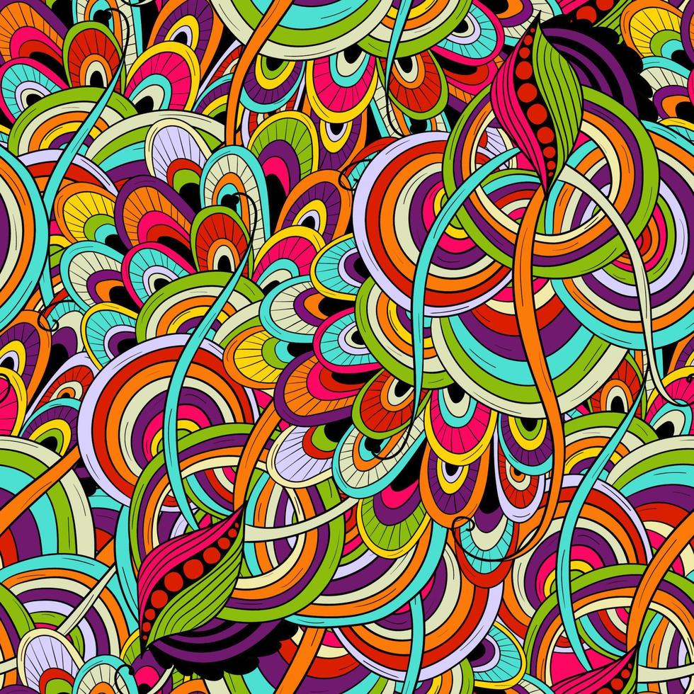 Seamless pattern of leaves, flowers and berries. Floral background vector