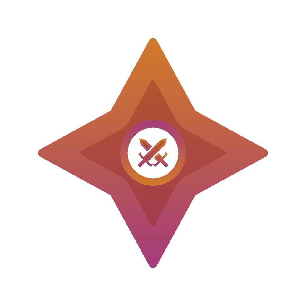 sword shuriken logo gradient design template icon element vector