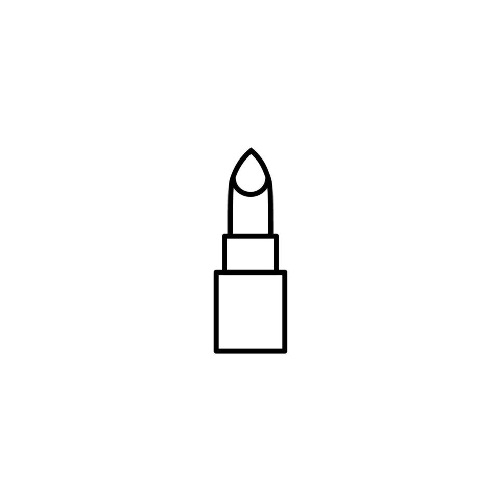 Beauty and cosmetics concept. Outline symbol suitable for web sites, advertisement, web sites etc. Editable stroke. Line icon of small stick for lips vector