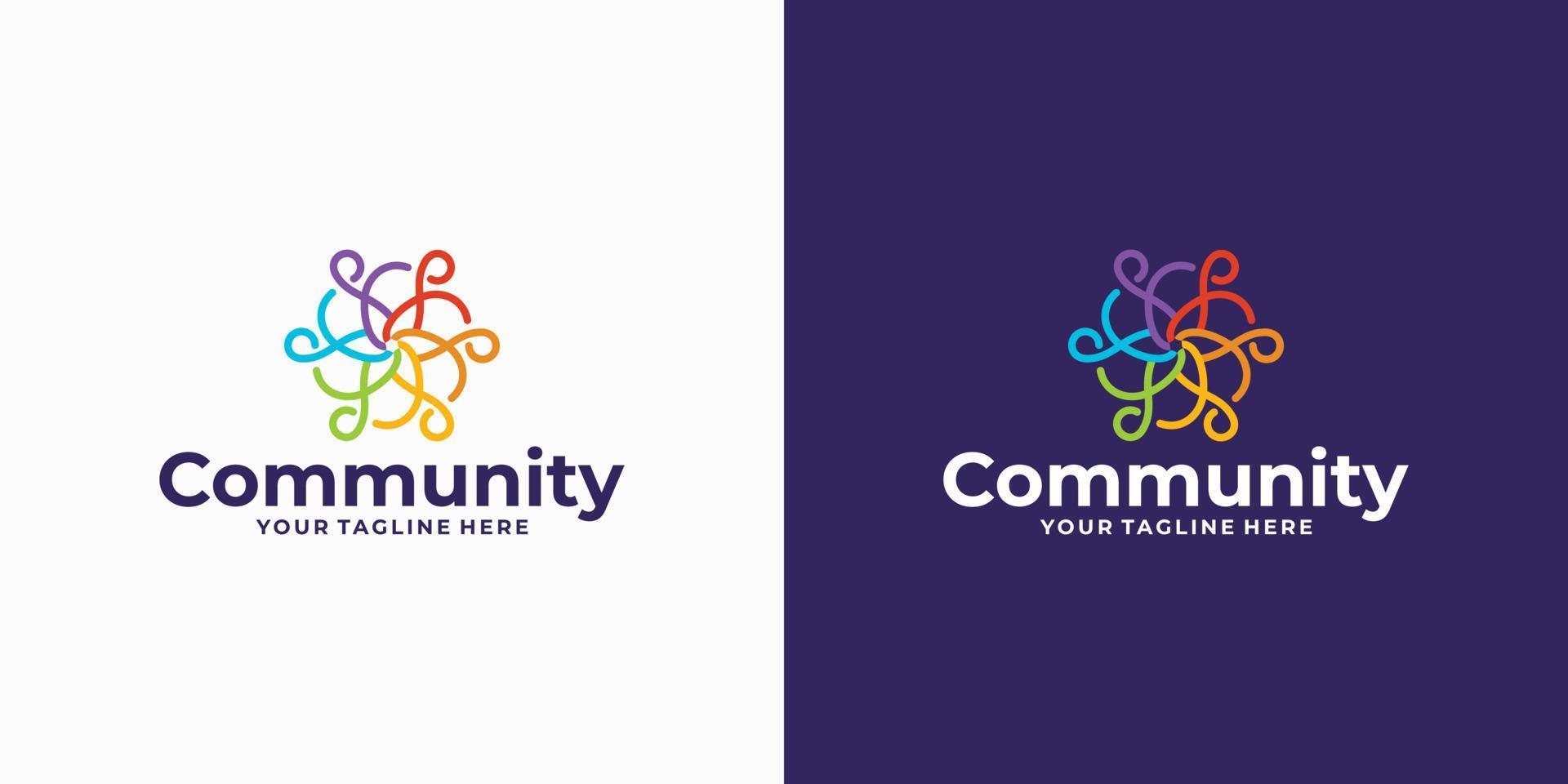 Creative Colorful social group logo vector
