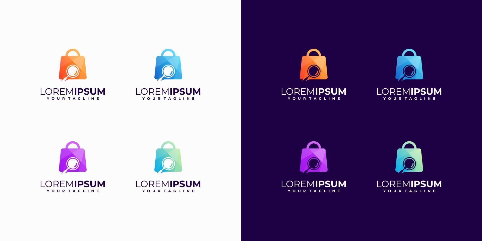 awesome colorful shopping logo design vector