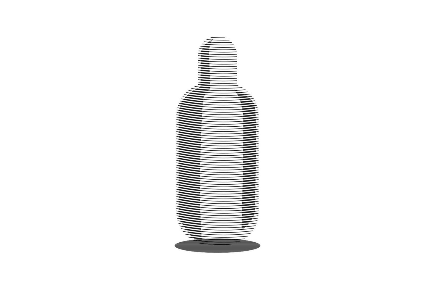 shading of a bottle or bottle in line art style vector