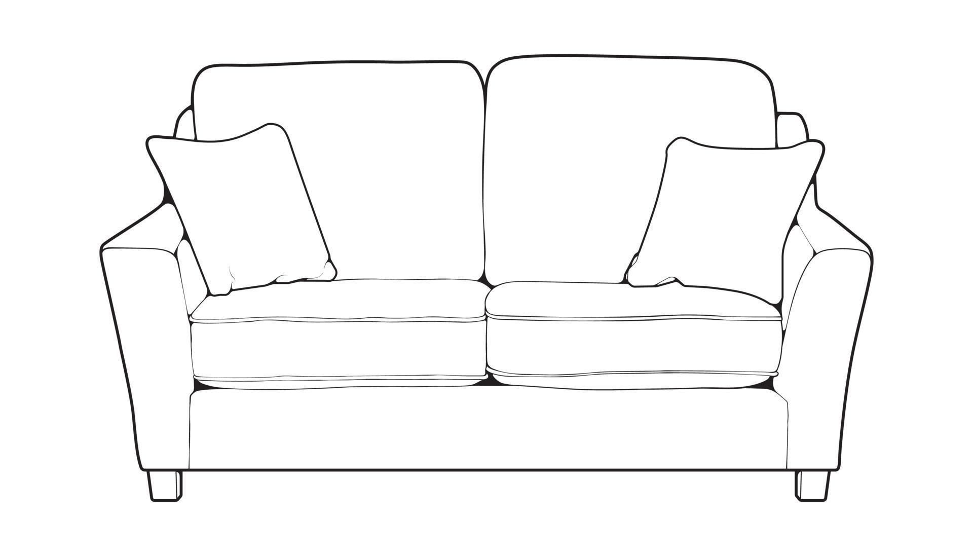 Sofa or couch line art illustrator. Outline furniture for living room