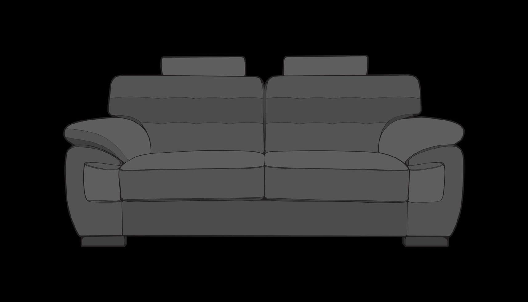 Sofa or couch color block illustrator. color block furniture for living room. Vector illustration.