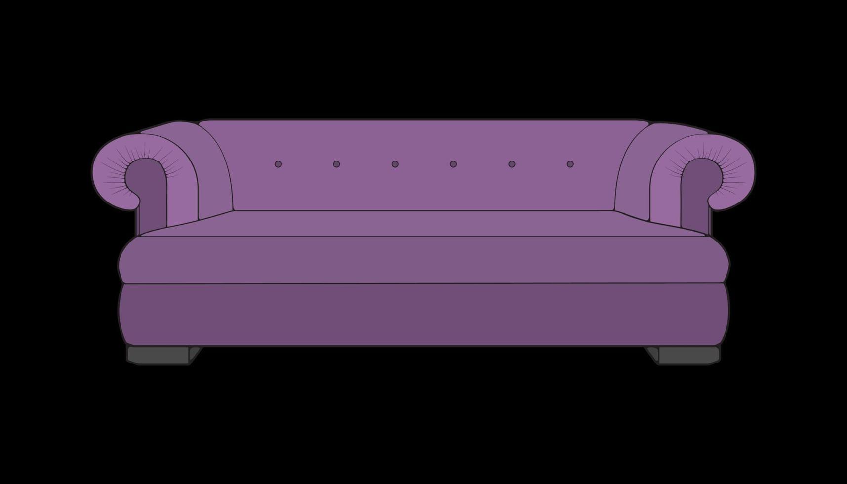 ilustrador de bloque de color de sofá o sofá. Mueble color block para salón. ilustración vectorial vector