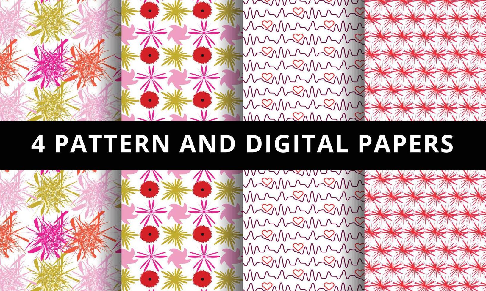 patrón floral y papel digital. patrón floral vectorial y papel digital. vector
