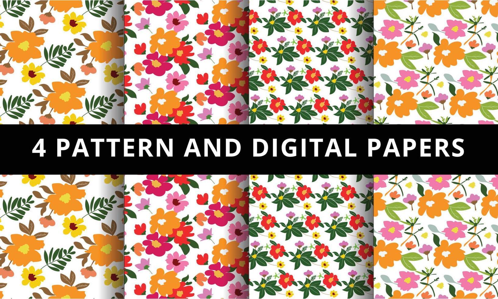 Floral Pattern and Digital Paper. Vector Floral Pattern and Digital Paper.
