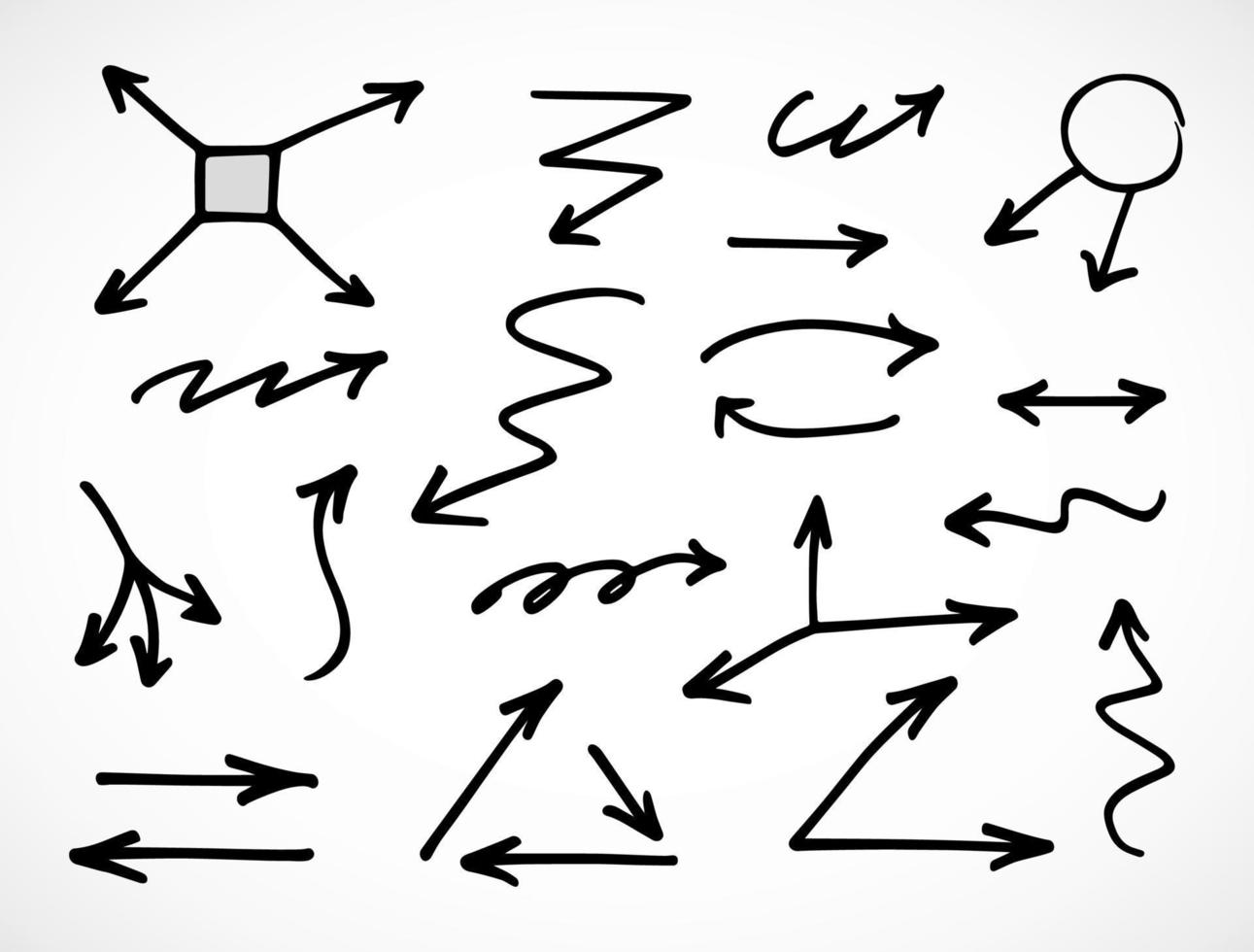 Vector set of hand drawn arrows, elements for presentation