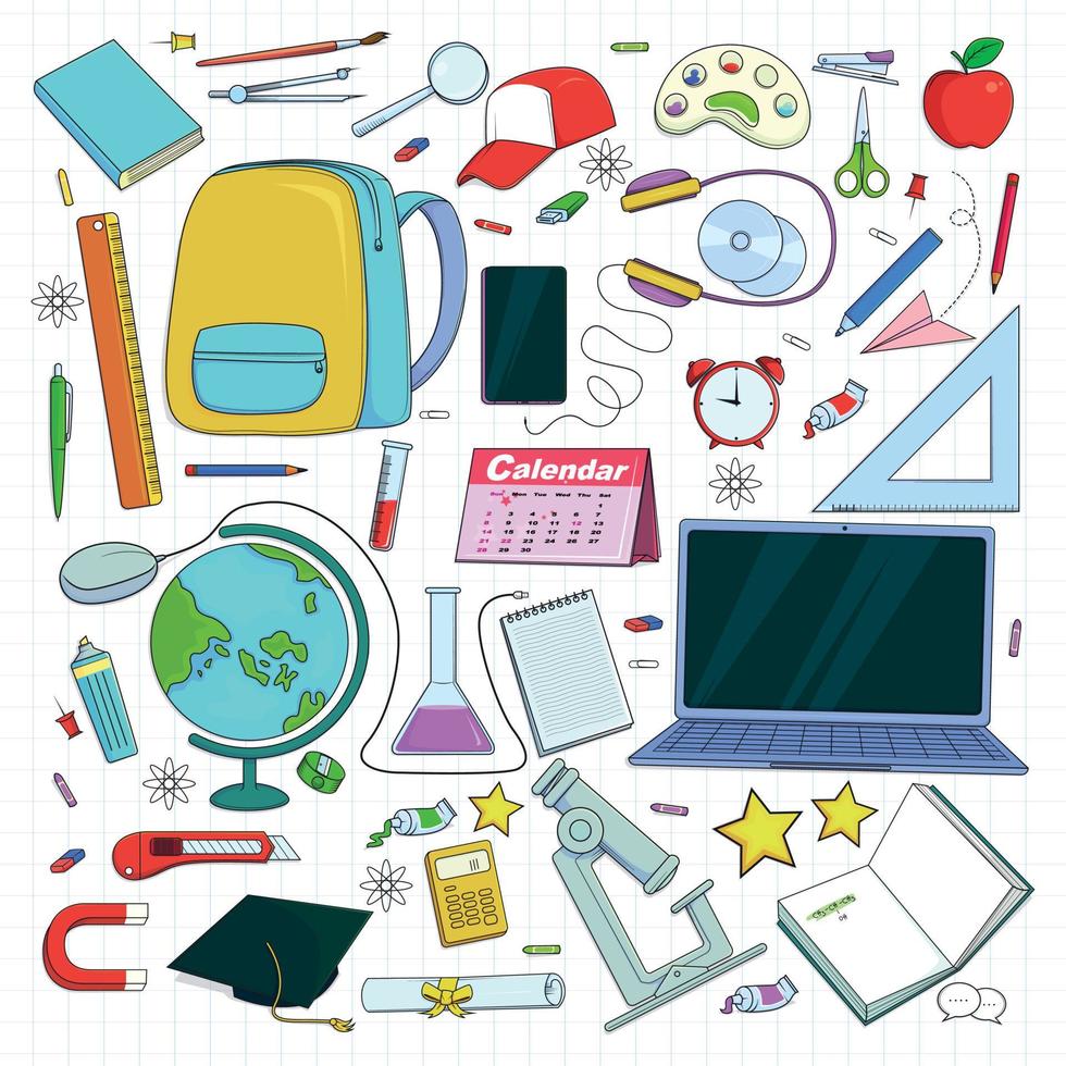 hand draw back to school vector