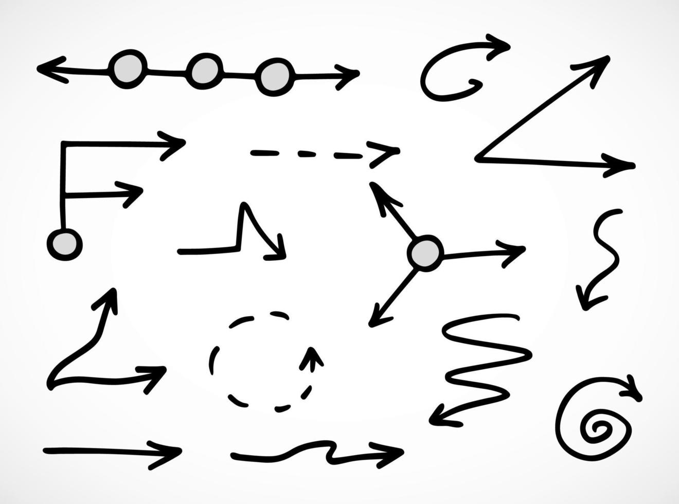 Vector set of hand drawn arrows, elements for presentation