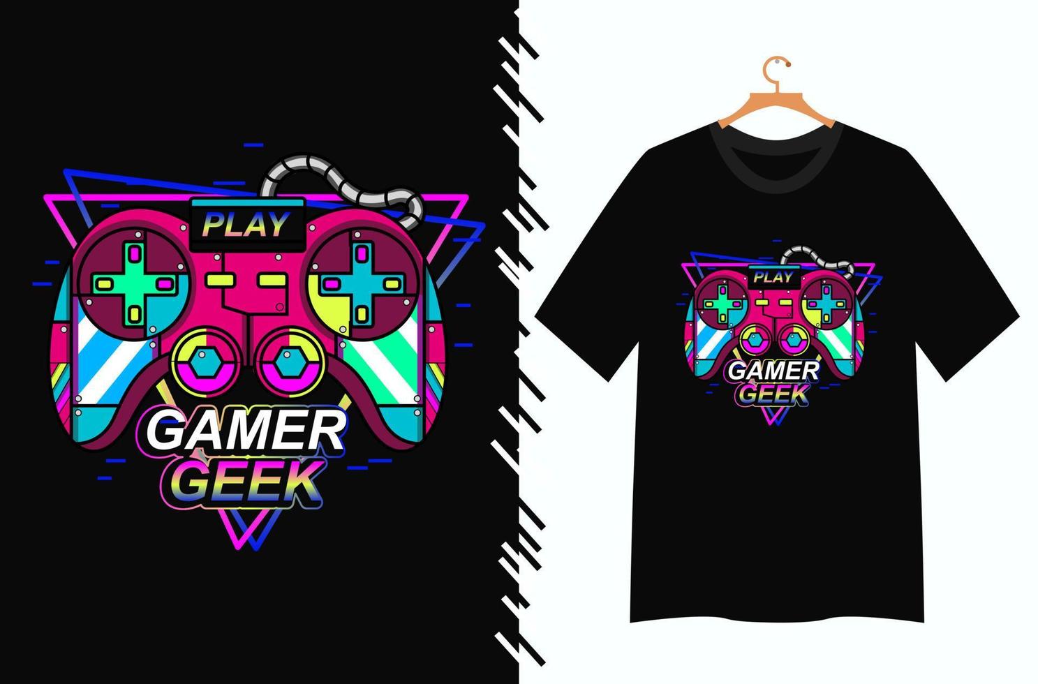 gamer illustration for t shirt design vector