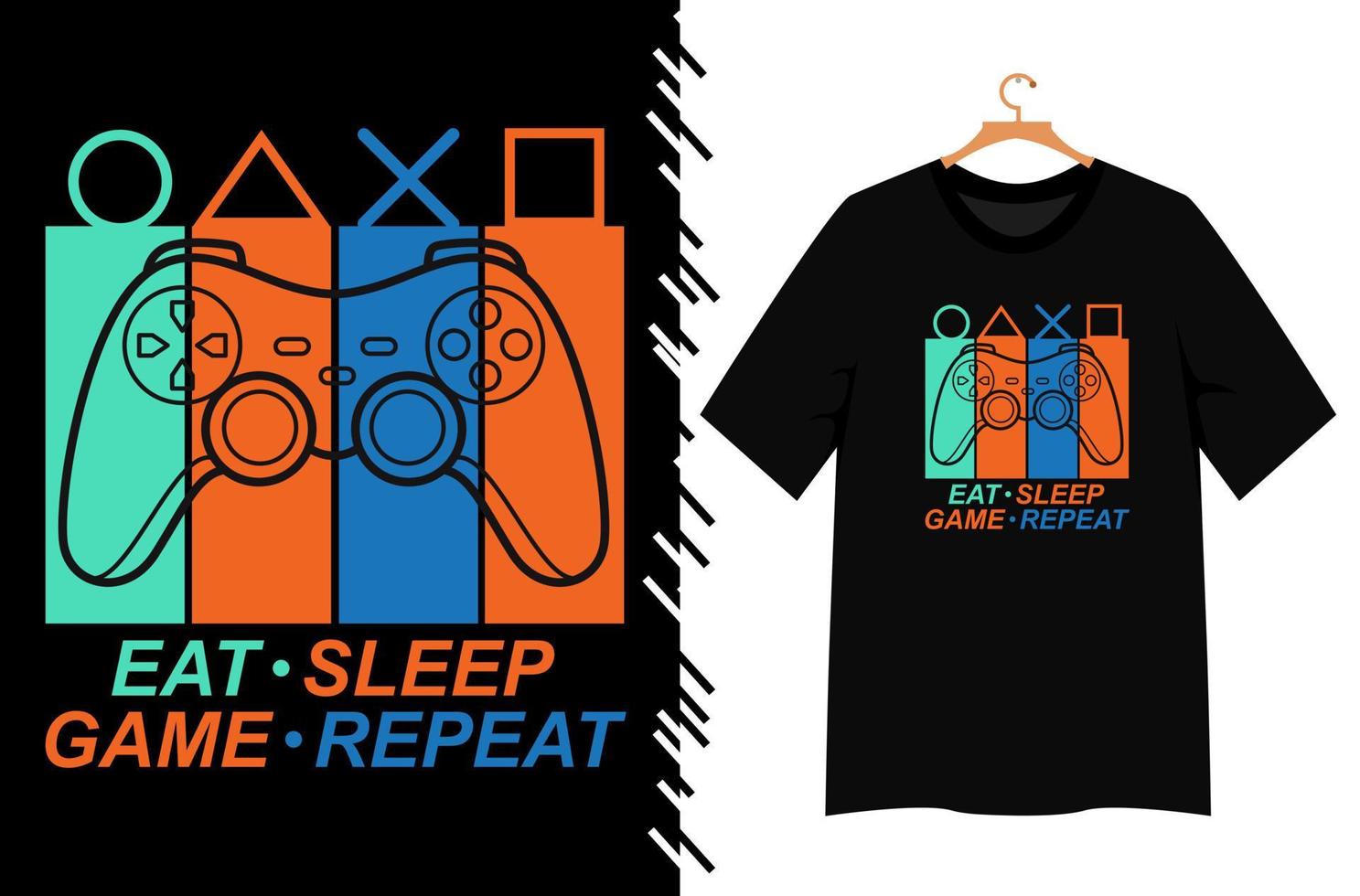 gamer illustration for t shirt design vector