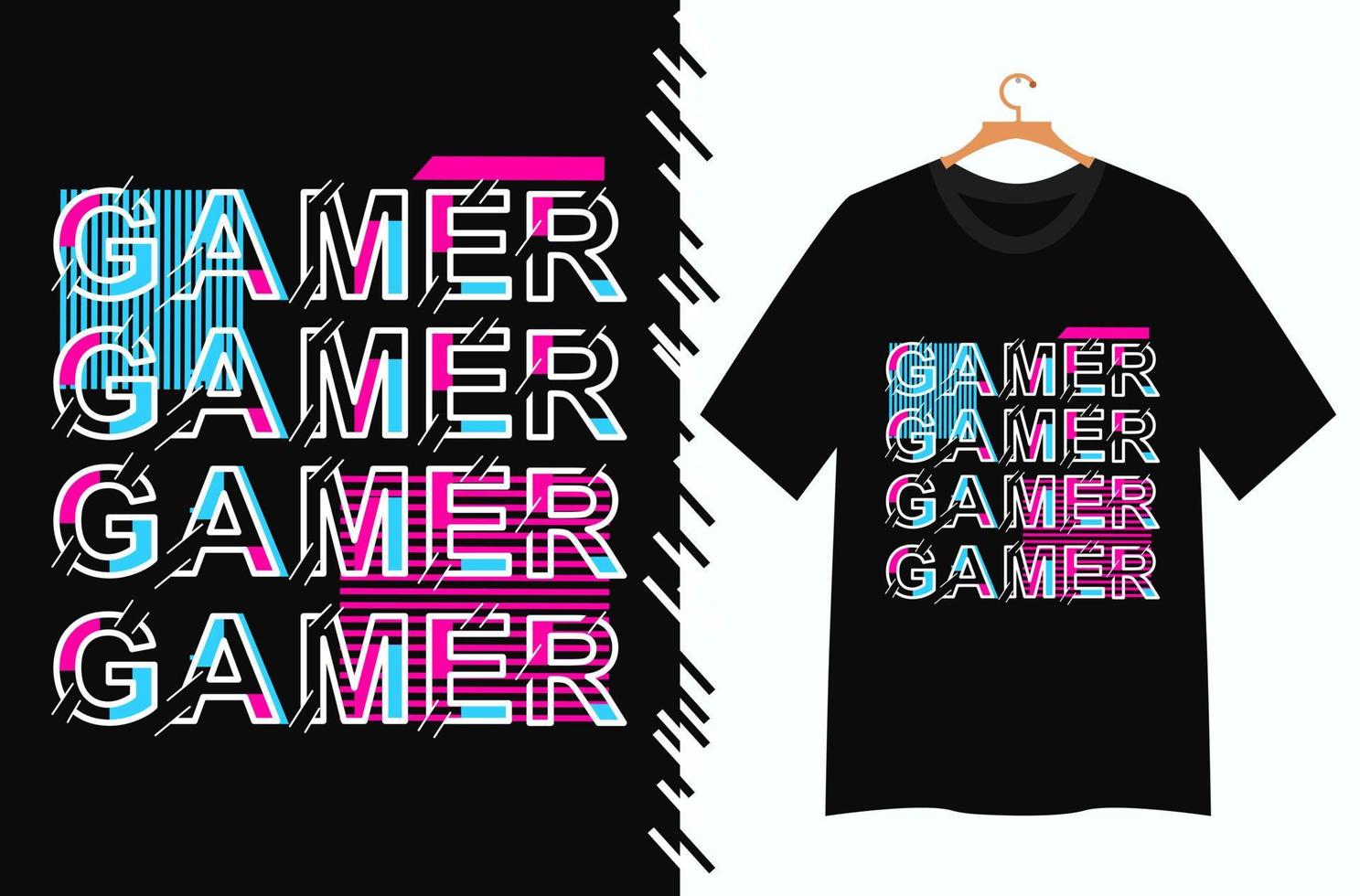 gamer illustration for t shirt design vector