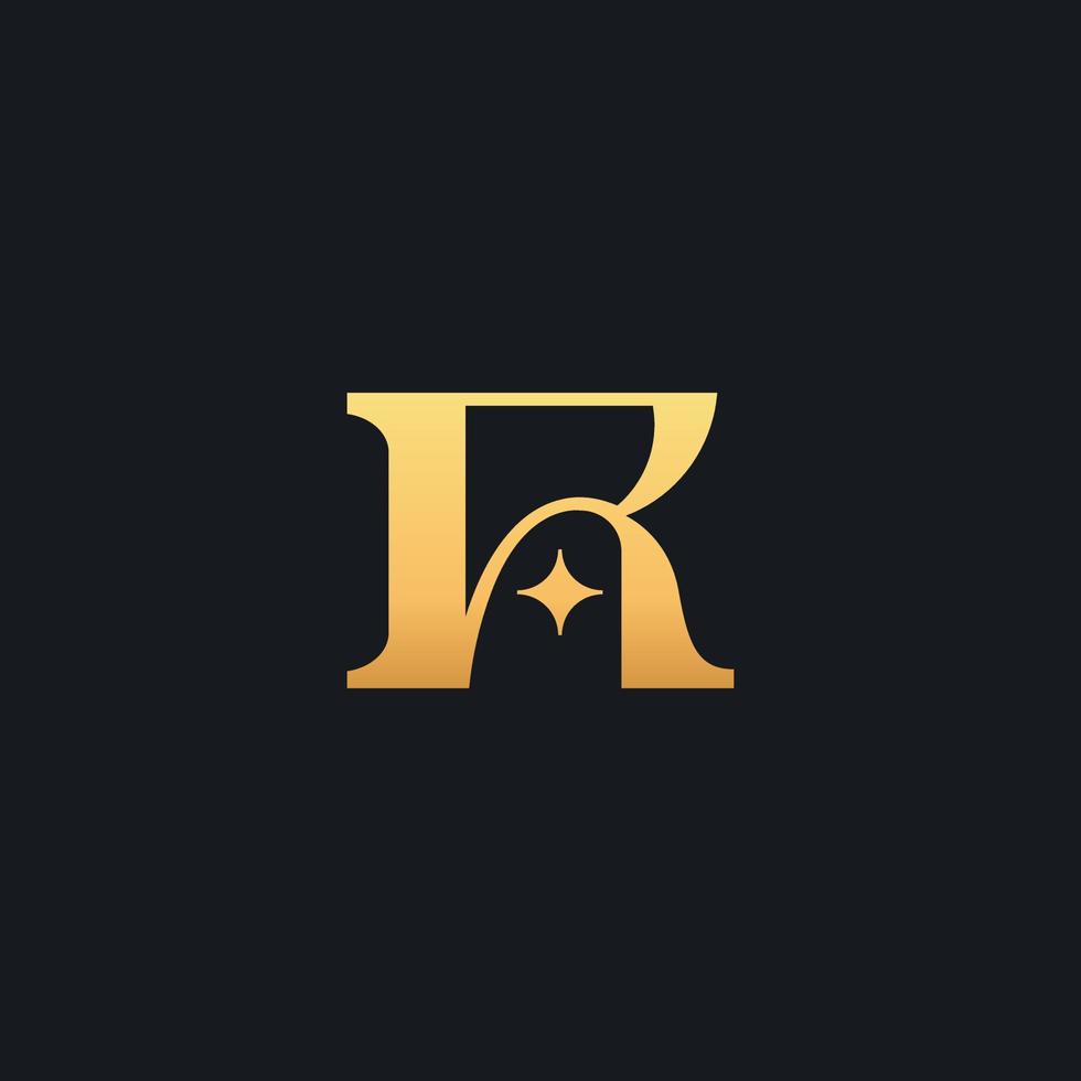 plantilla de logotipo de monograma r inicial. logotipo de icono de letra basado en inicial vector