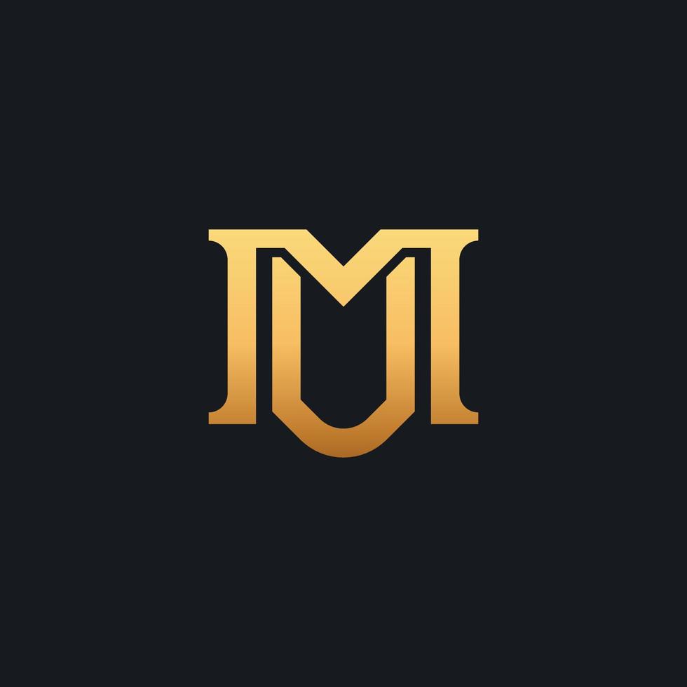 plantilla inicial de logotipo de monograma mu um mu. logotipo de icono de letra basado en inicial vector