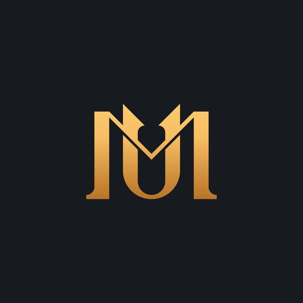 plantilla inicial de logotipo de monograma mu um mu. logotipo de icono de letra basado en inicial vector