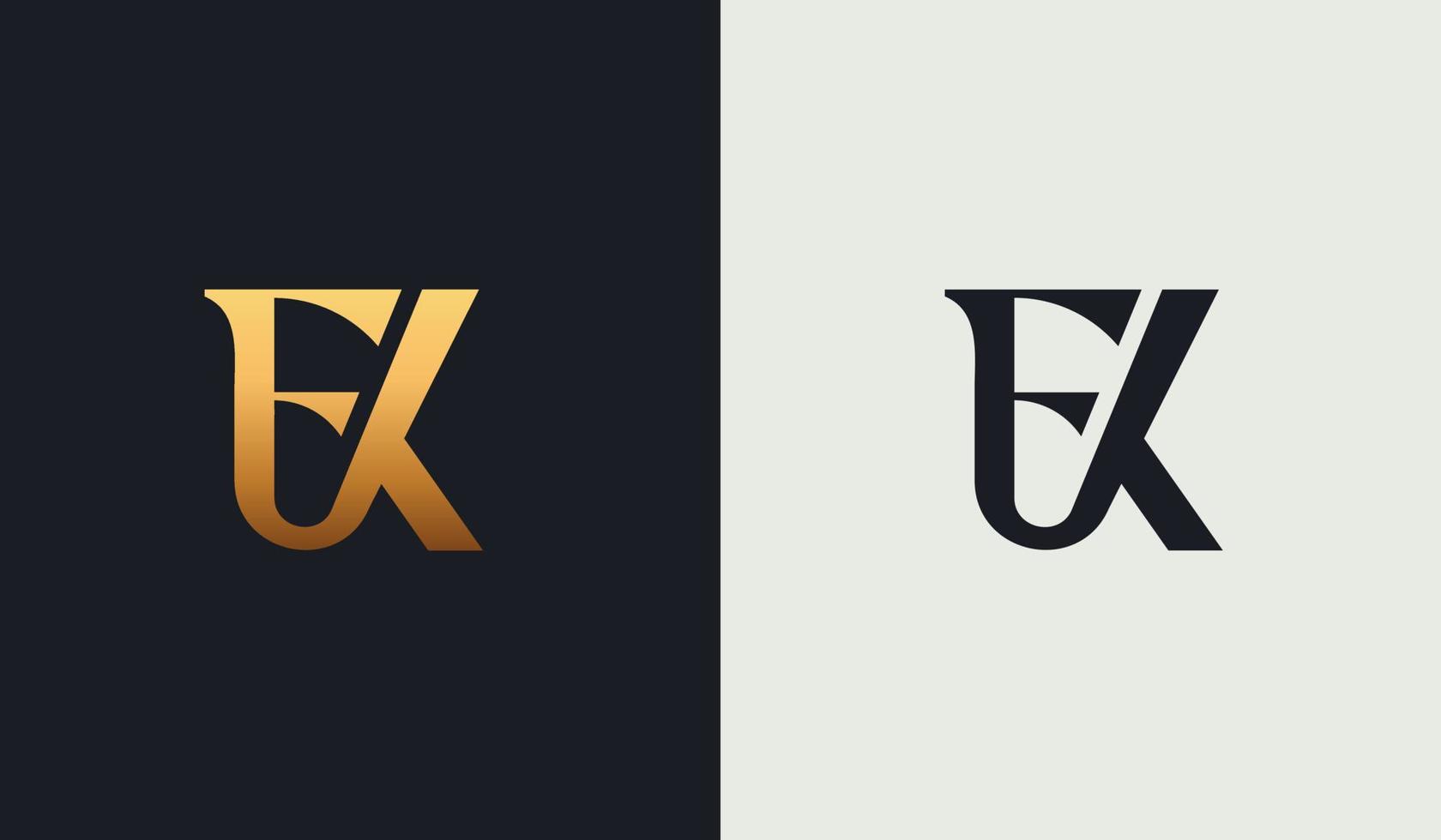 plantilla inicial de logotipo de monograma ek ke ek. logotipo de icono de letra basado en inicial vector