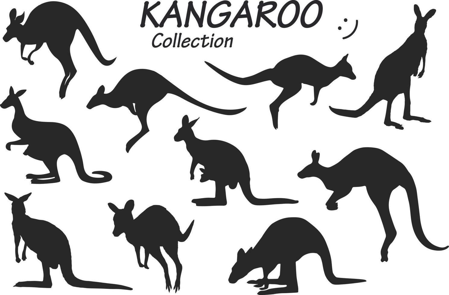 kangaroo silhouettes collection vector