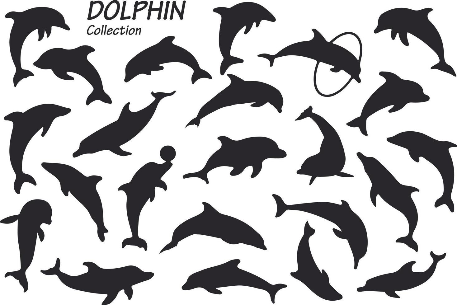 dolphin silhouettes pack vector