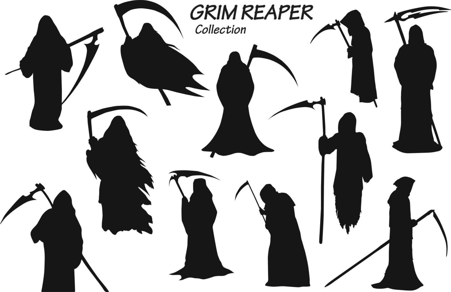 grim reaper silhouettes vector