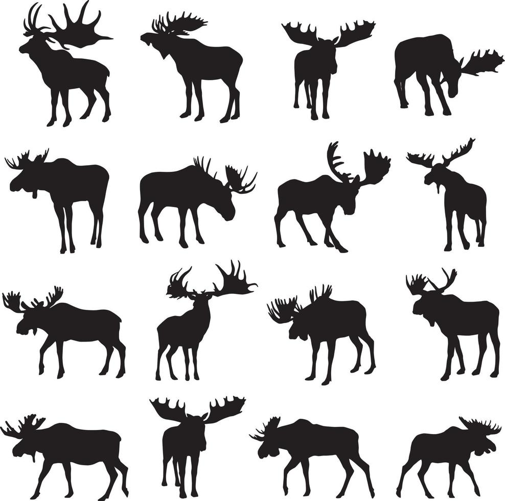 moose silhouettes collection vector