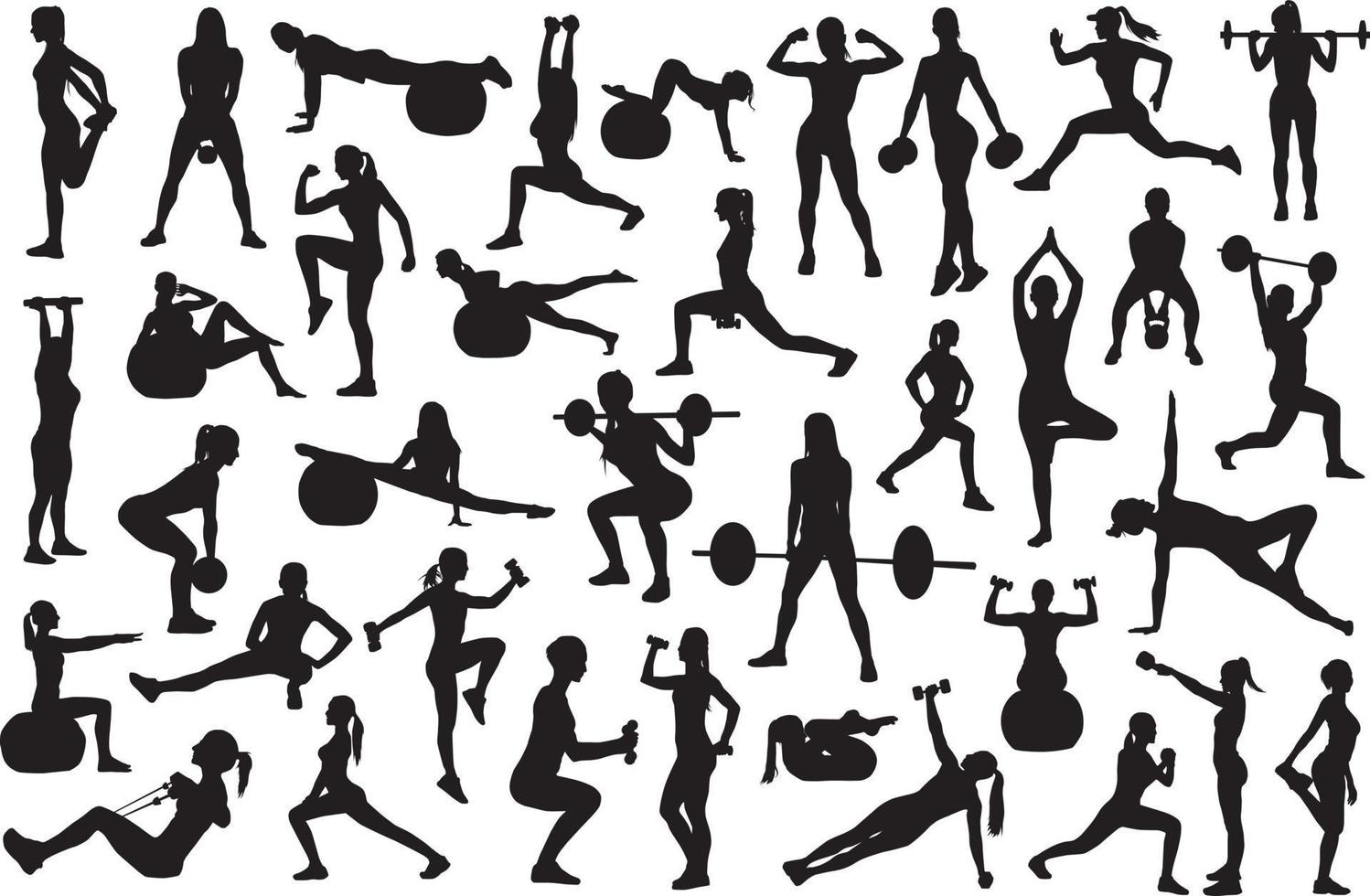 siluetas de mujer fitness vector