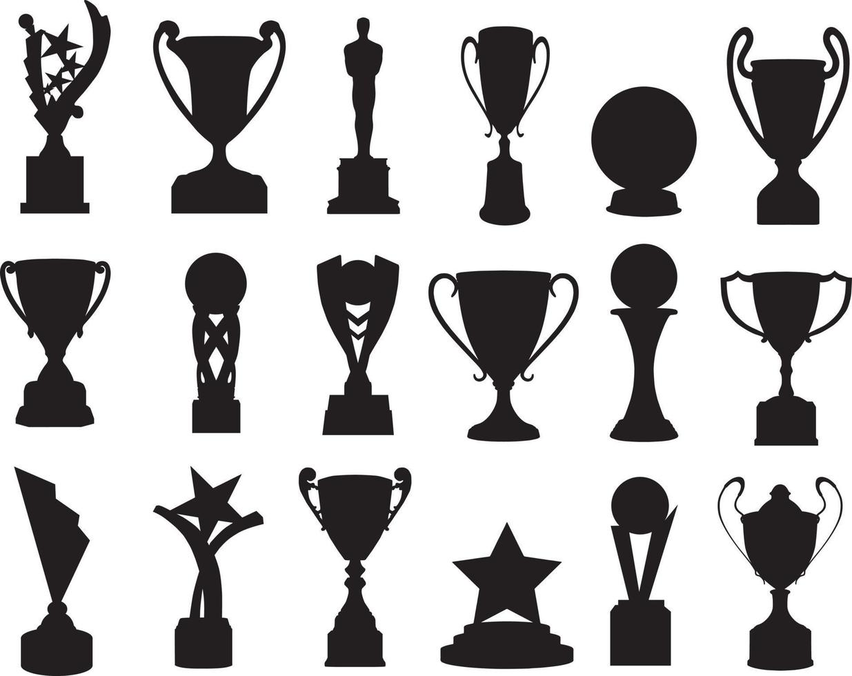 trophy silhouettes set vector