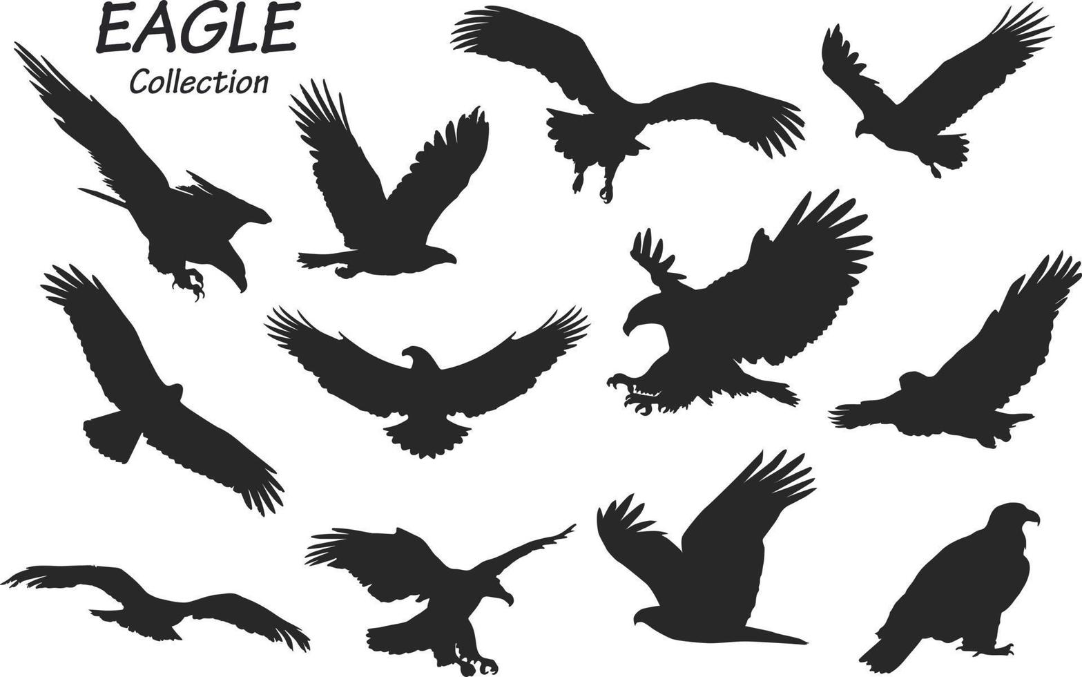 eagle silhouettes set vector