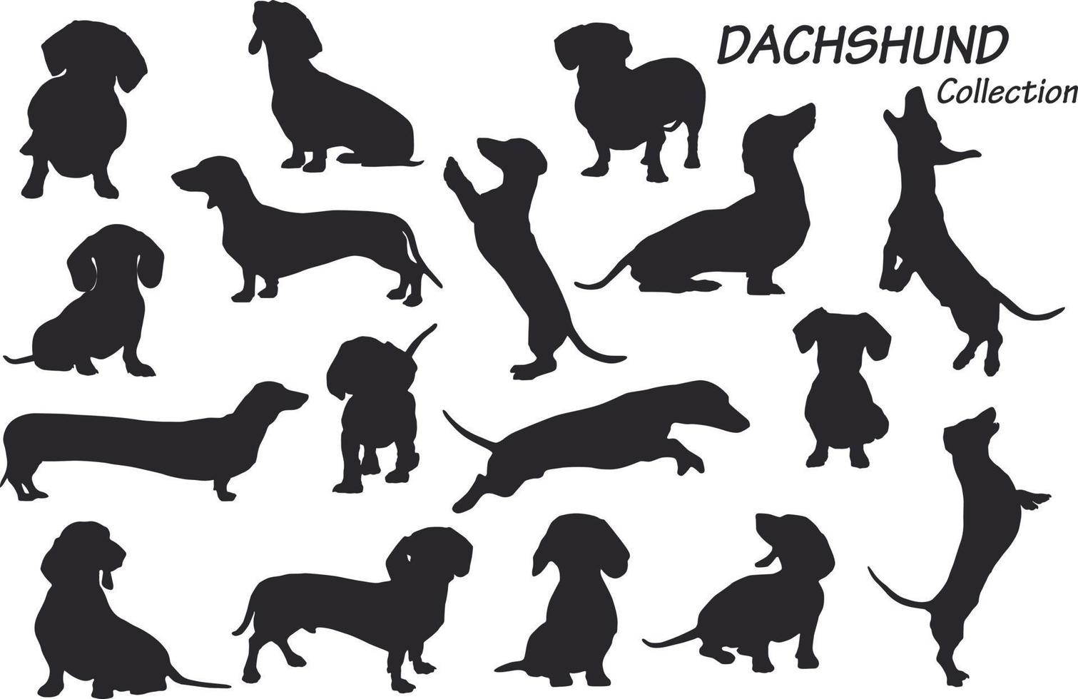 dachshund dog silhouettes vector