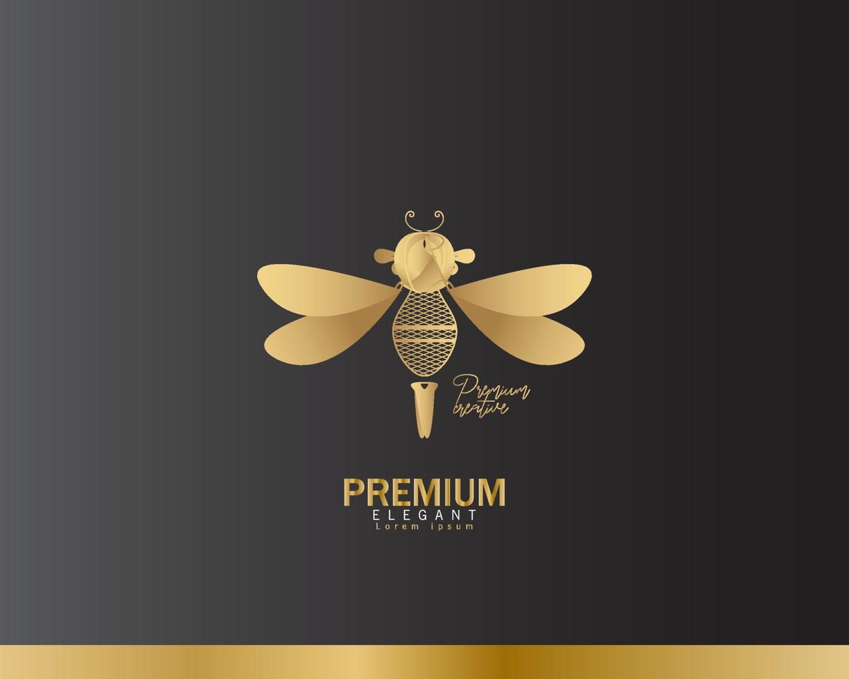 simple luxury bee logo vector