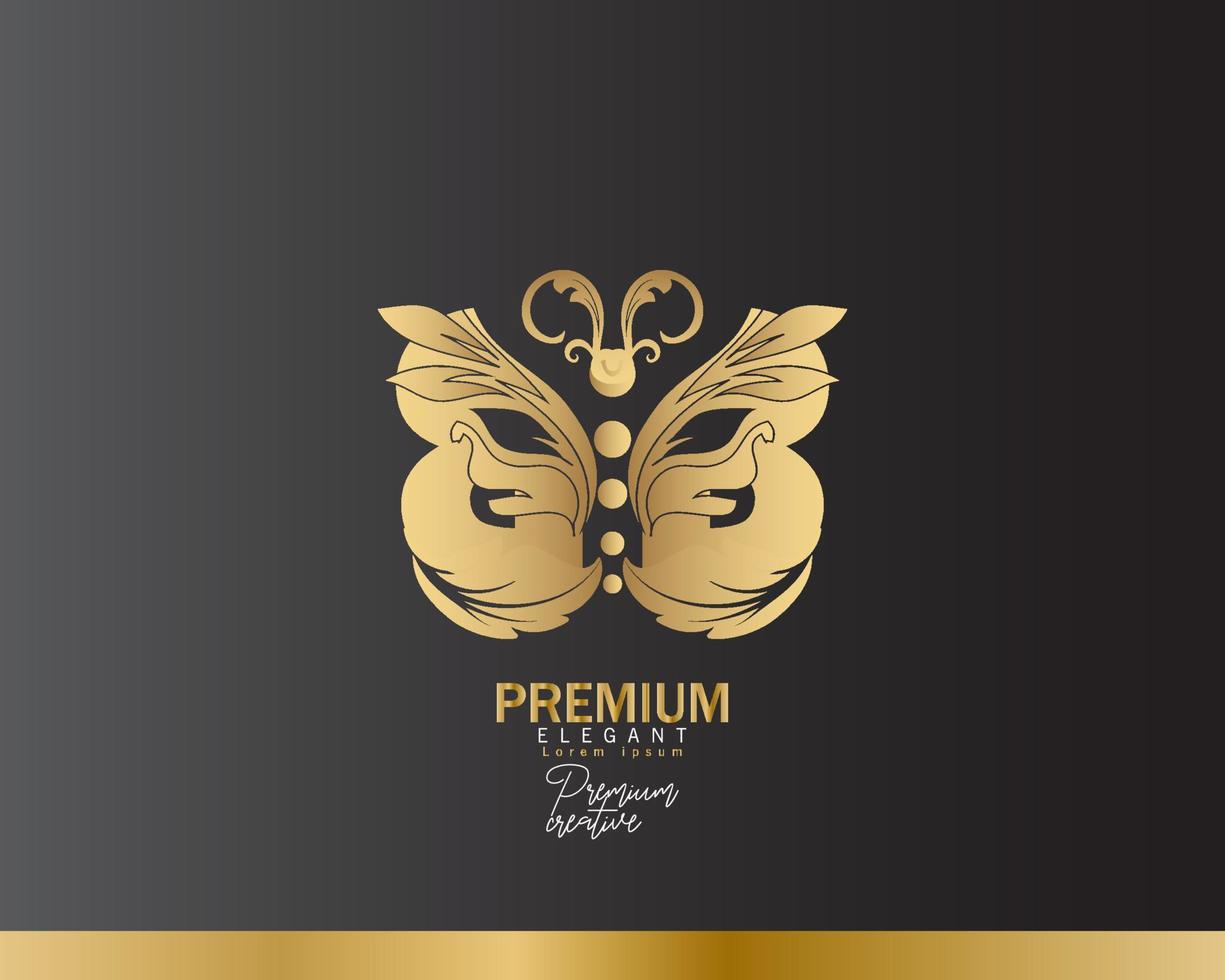 logotipo de mariposa. diseño de logotipo de línea de lujo. logotipo de símbolo de mariposa premium universal vector