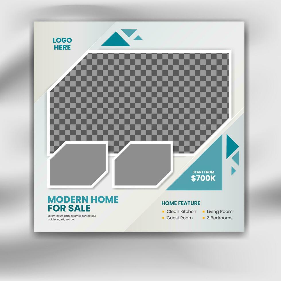 Real estate modern social media post, social media banner and web banner design vector