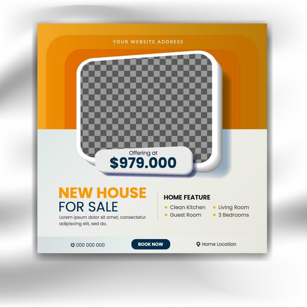 Real estate modern social media post, social media banner and web banner design vector
