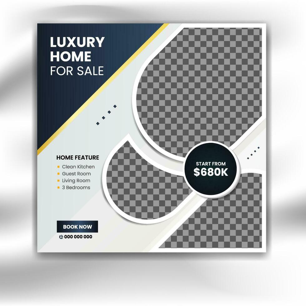 Real estate modern social media post, social media banner and web banner design vector