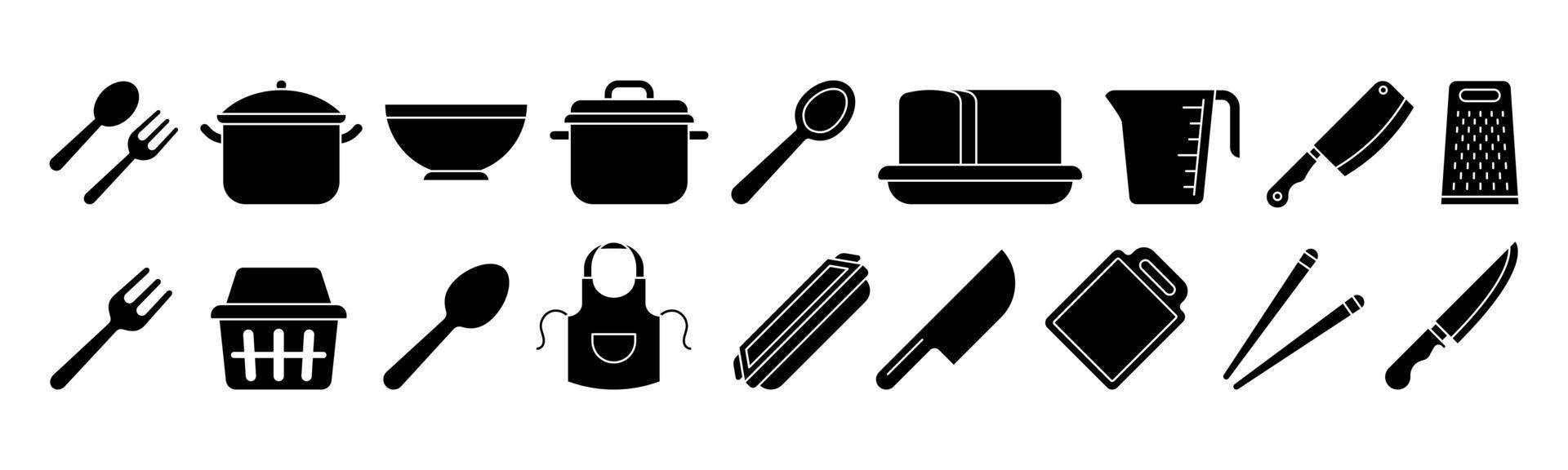 conjunto de iconos de cocina plantilla de diseño ilustración vectorial vector