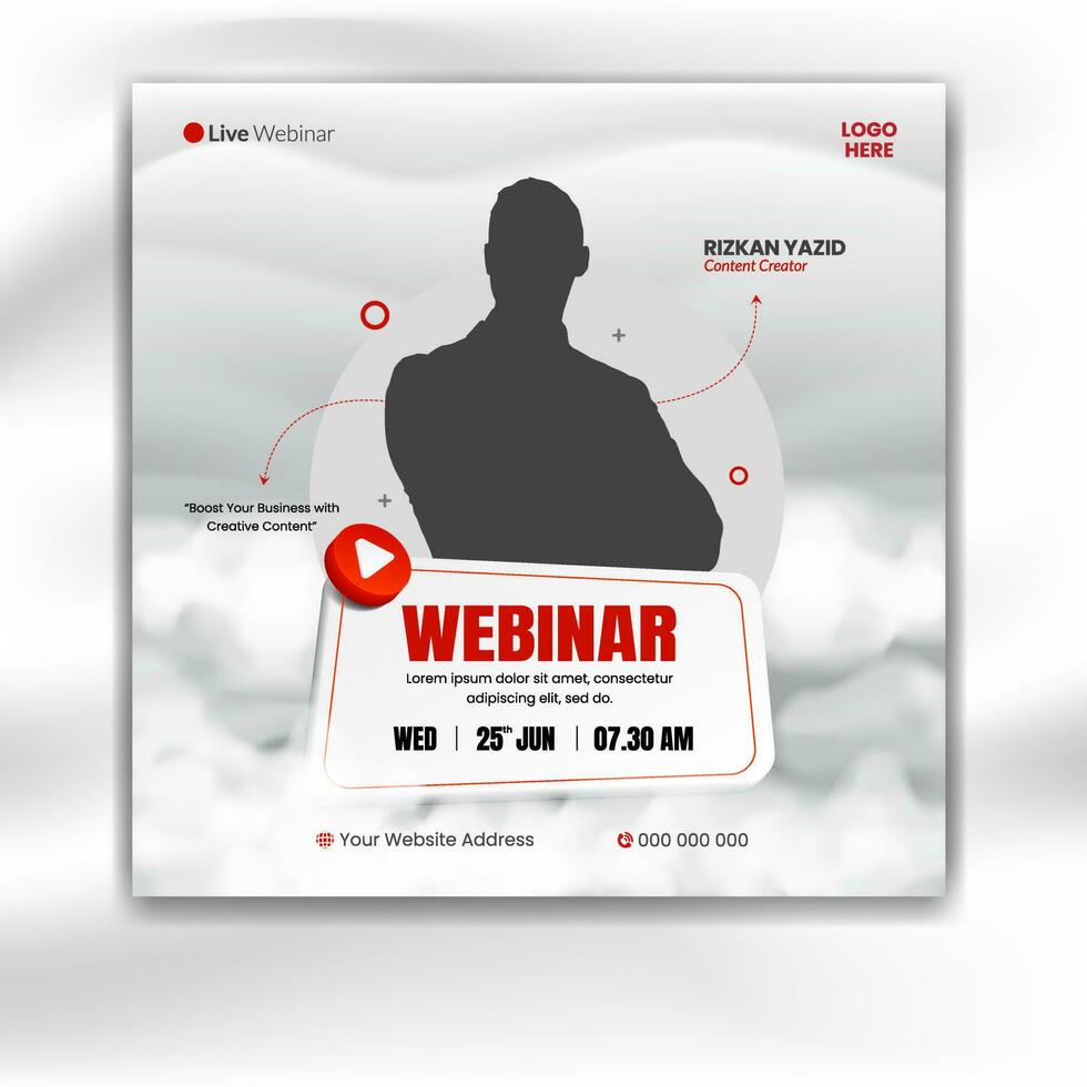 Digital business marketing webinar banner for social media post template vector