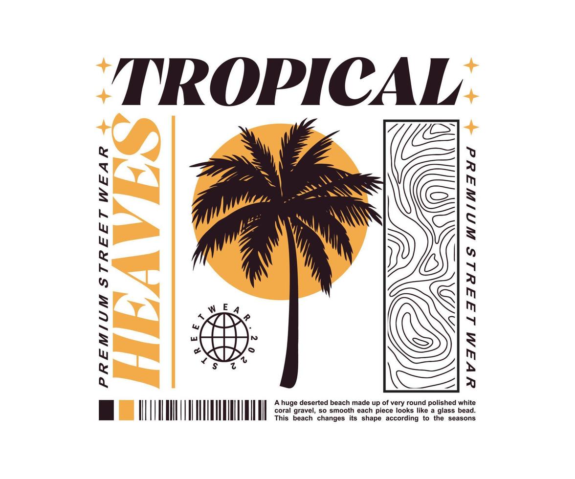 olas tropicales, diseño de camisetas, gráfico vectorial, afiche tipográfico o ropa de calle de camisetas y estilo urbano vector