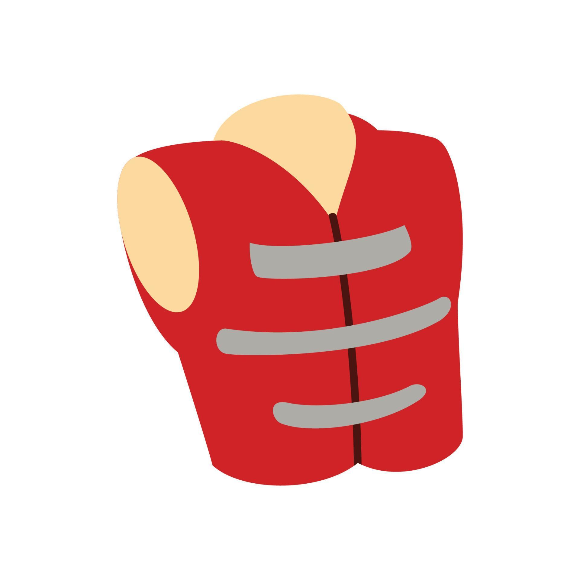 vector illustration of a red impact vest on a white background