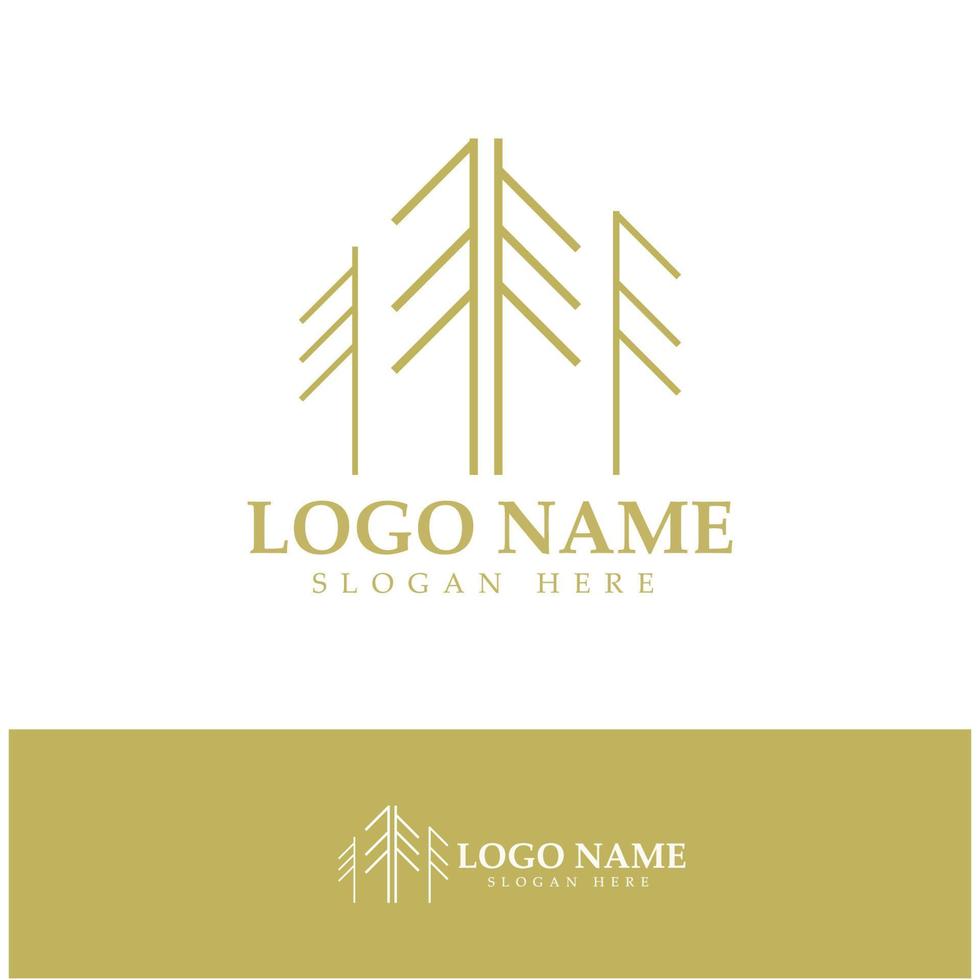 logotipo de árbol abstracto para bosque y naturaleza de parque. con una combinación de elementos de línea .vector para diseños de negocios, agricultura, conceptos ecológicos, vegetación y belleza natural. vector