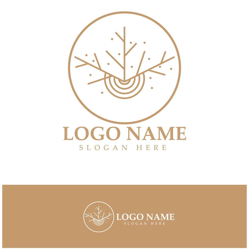 Abstract tree logo for forest and park nature.with a combination of .vector line elements for business designs, agriculture, ecological concepts, greenery and natural beauty. vector