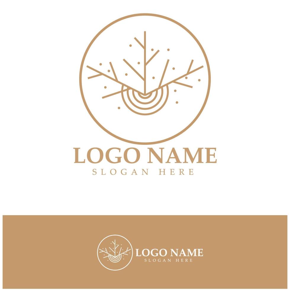 logotipo de árbol abstracto para bosque y naturaleza de parque. con una combinación de elementos de línea .vector para diseños de negocios, agricultura, conceptos ecológicos, vegetación y belleza natural. vector