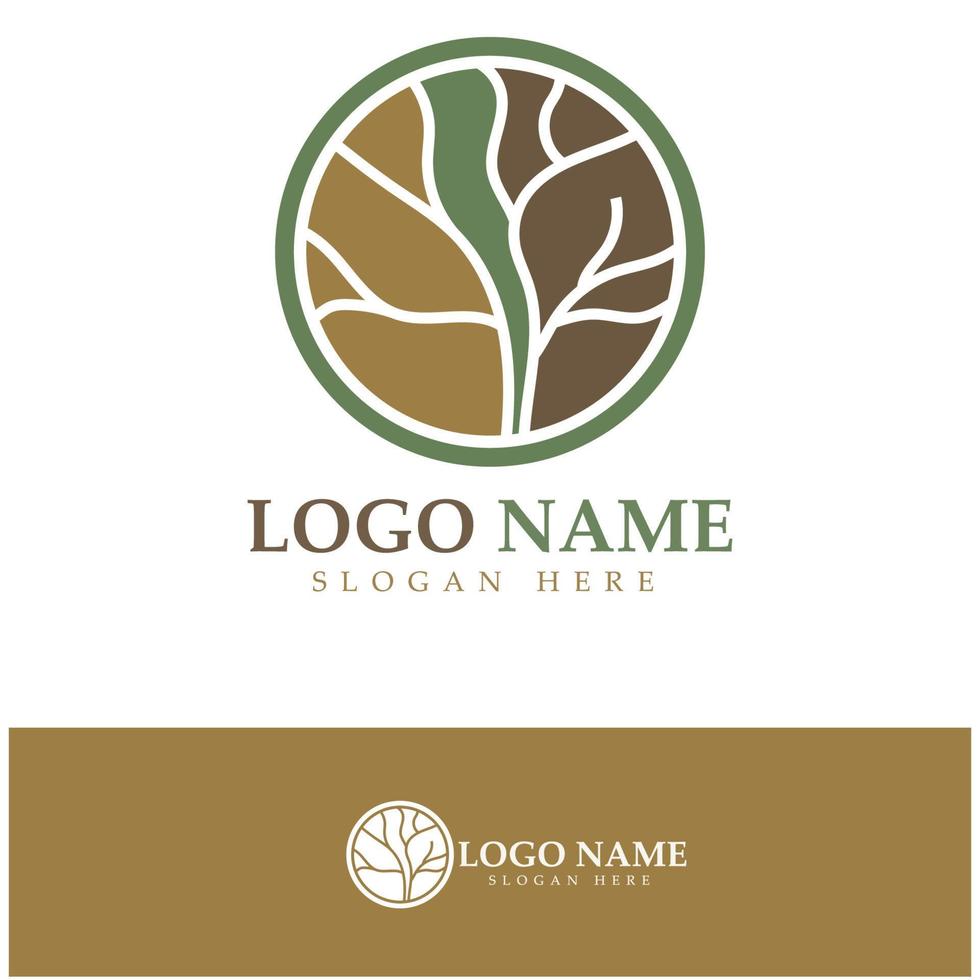 logotipo de árbol abstracto para bosque y naturaleza de parque. con una combinación de elementos de línea .vector para diseños de negocios, agricultura, conceptos ecológicos, vegetación y belleza natural. vector