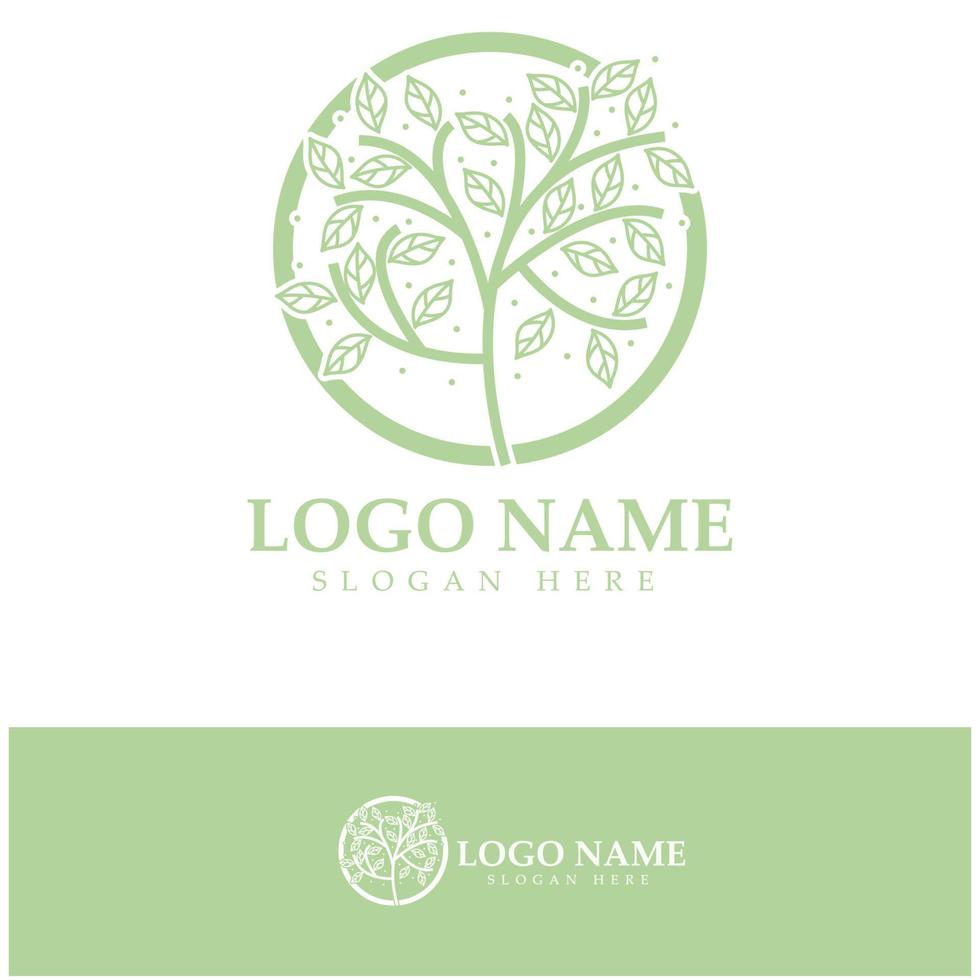 logotipo de árbol abstracto para bosque y naturaleza de parque. con una combinación de elementos de línea .vector para diseños de negocios, agricultura, conceptos ecológicos, vegetación y belleza natural. vector