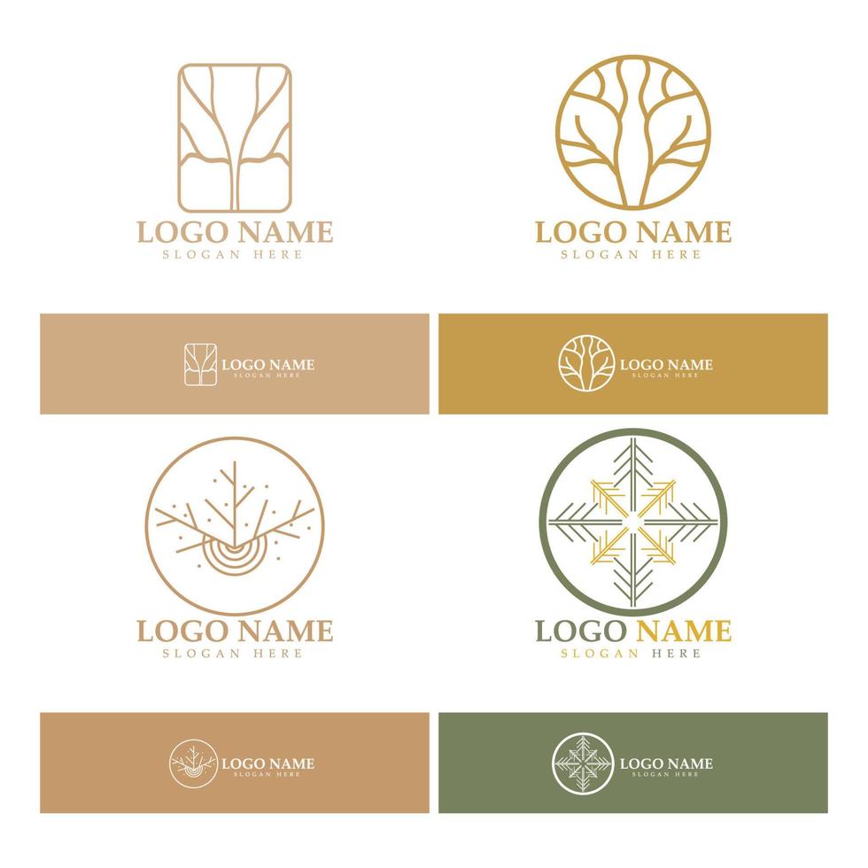 Abstract tree logo for forest and park nature.with a combination of .vector line elements for business designs, agriculture, ecological concepts, greenery and natural beauty. vector