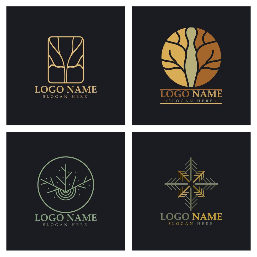 Abstract tree logo for forest and park nature.with a combination of .vector line elements for business designs, agriculture, ecological concepts, greenery and natural beauty. vector