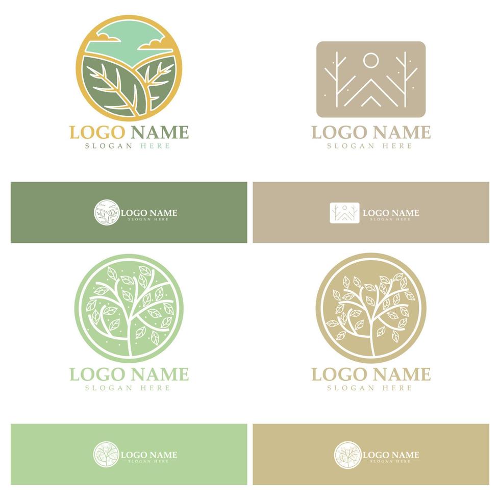 logotipo de árbol abstracto para bosque y naturaleza de parque. con una combinación de elementos de línea .vector para diseños de negocios, agricultura, conceptos ecológicos, vegetación y belleza natural. vector